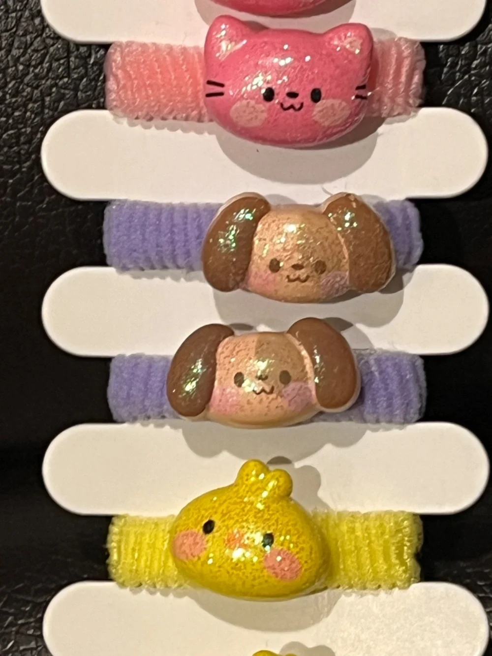 Claire’s Club Cat Dog & Chick Ponytail Hair Elastics | Set of 6 NWT